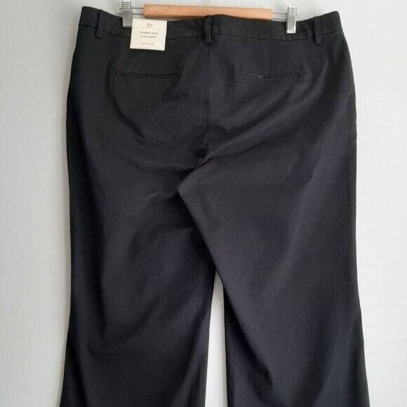 GAP The Perfect Khaki Wide Leg Opening Pants Black Sz 16 Flawed - Picture 7 of 11